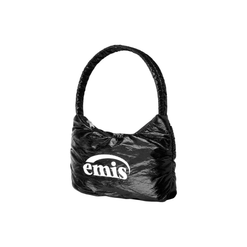 Emis Polyurethane Hobo Bag Shoulder Bag Regular Women's Black-1