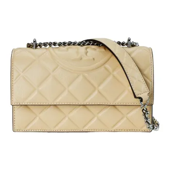 TORY BURCH Fleming Leather Crossbody Bag Shoulder Bag Small Size Women's Yellow