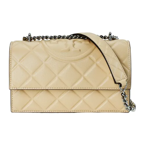 TORY BURCH Fleming Leather Crossbody Bag Shoulder Bag Small Size Women's Yellow