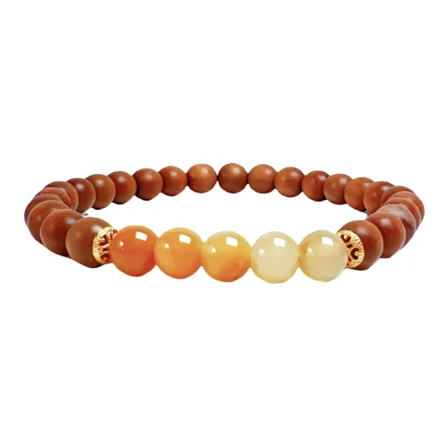 SIYIJIA Old Mountain Sandalwood Single Wrap Beaded Bracelet Unisex