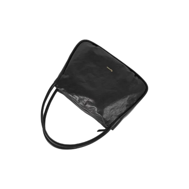 AQUASCUTUM Cow Leather One Shoulder Commute Handbag Tubas Women's Black-4