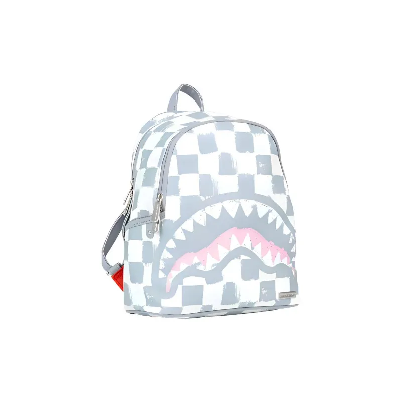 SPRAYGROUND PVC Polyvinyl Chloride Backpack Medium Size Unisex Gray White-1