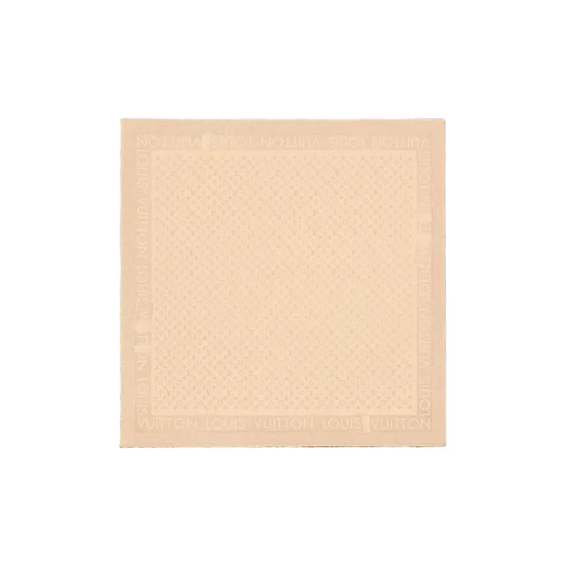 LOUIS VUITTON Wool Knit Scarves Unisex Beige-0