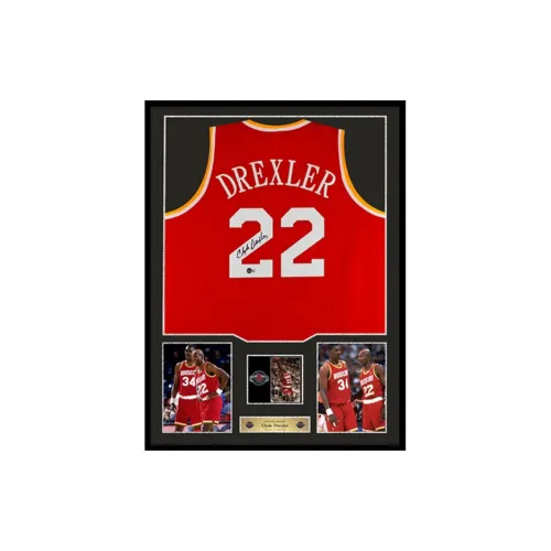 Three For Houston Rockets Basketball Fan Supplies Framed Outer Frame Dimensions Approximately 78x98cm Red Unisex
