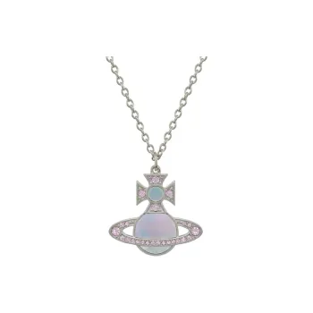 Vivienne Westwood Brass Saturn Styling Necklace Women's Silver/Blue