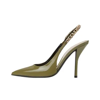 GUCCI Signoria Slim Heel High Heels 10.4cm Women's Green