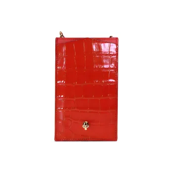 Alexander McQueen Calfskin Cell Phone Pouch Women's Red