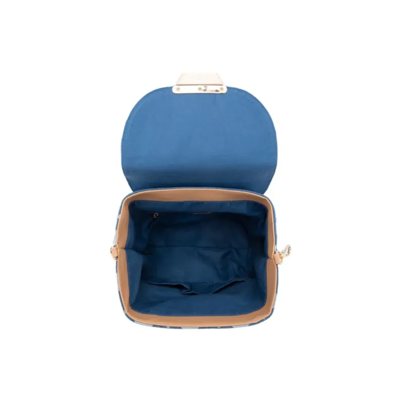 GUESS Fabric Artificial Leather Backpack Medium Size Women's Blue-3