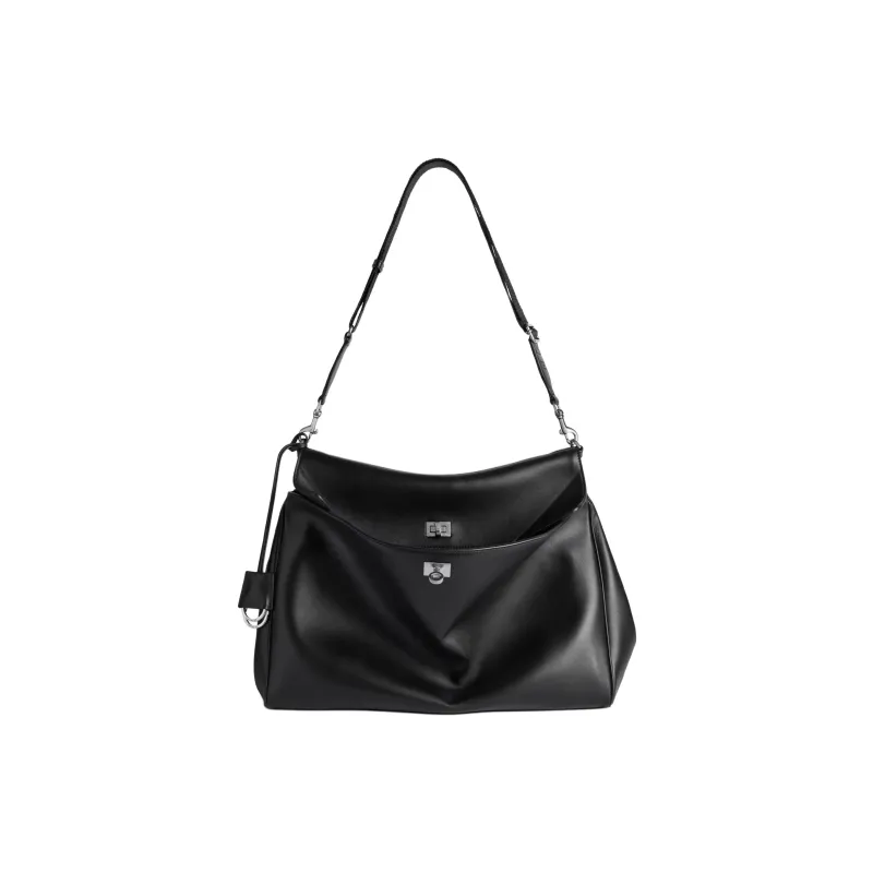 Balenciaga Calfskin Shoulder Bag Men's Black-0