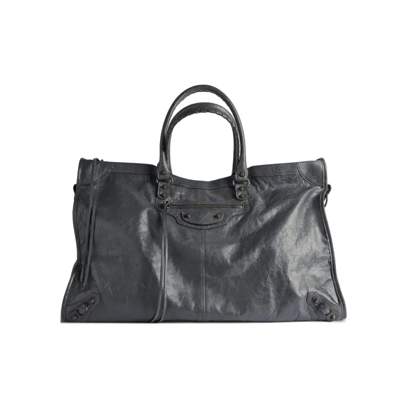 Balenciaga Lambskin One Shoulder Crossbody Handbag, Travel Bag Men's Volcanic Rock-0