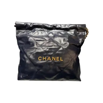 CHANEL 22Bag Shiny Calfskin Trash Bag Crossbody Bag Shoulder Bag Small Size Women's Dark Blue