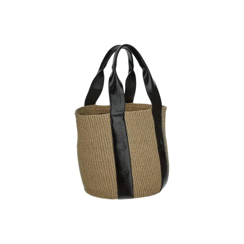 Chloe Paper Handbag Tubas Women's Beige-1