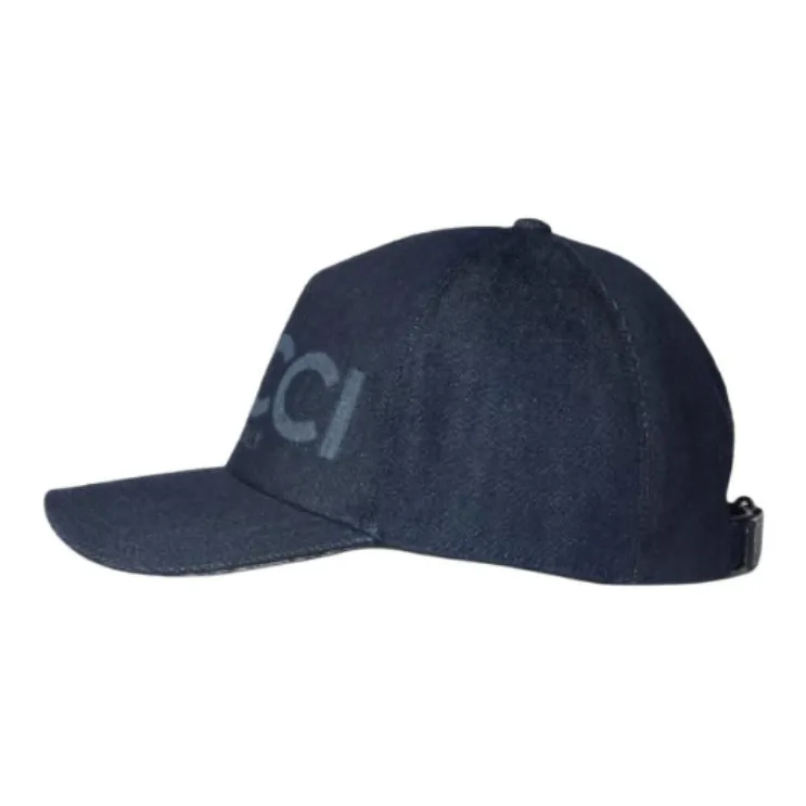 GUCCI Denim Canvas Baseball Caps Unisex Dark Blue-1