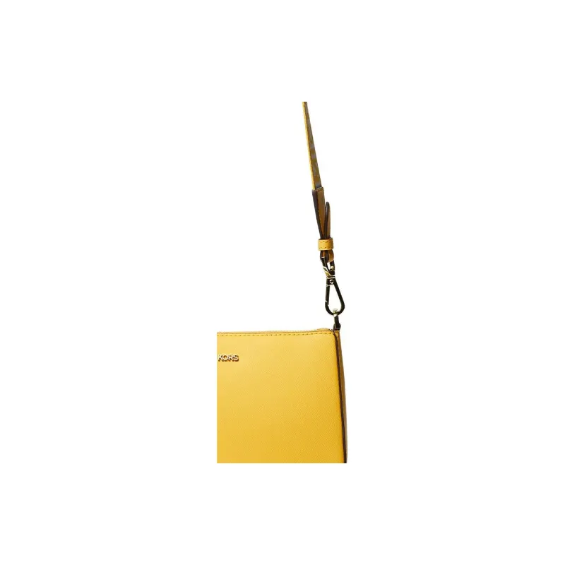 MICHAEL KORS Jet SetSaffiano Leather Shoulder Bag, Crossbody Bag Women's Black & Yellow-3