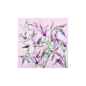 Eucalyptus Ornamentation Silk Scarves Women's