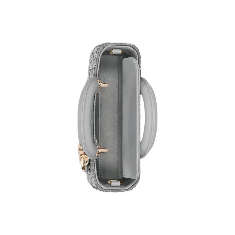 DIOR Lady D JOY Cotton Shoulder Bag, Crossbody Bag, Handbag Mini Women's Gray-5