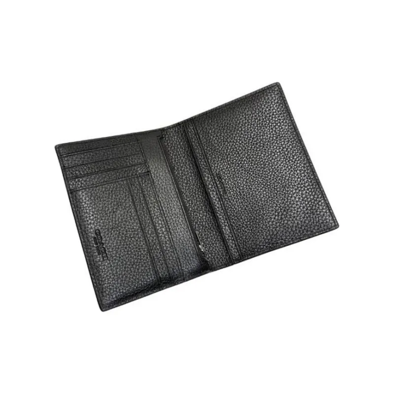 COACH Leather Card Holder Small Size Men's Black-4