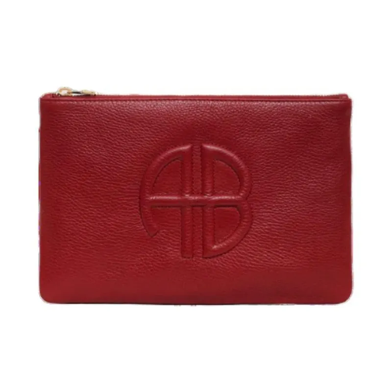 Anine Bing Leather Clutch Women's Red-0