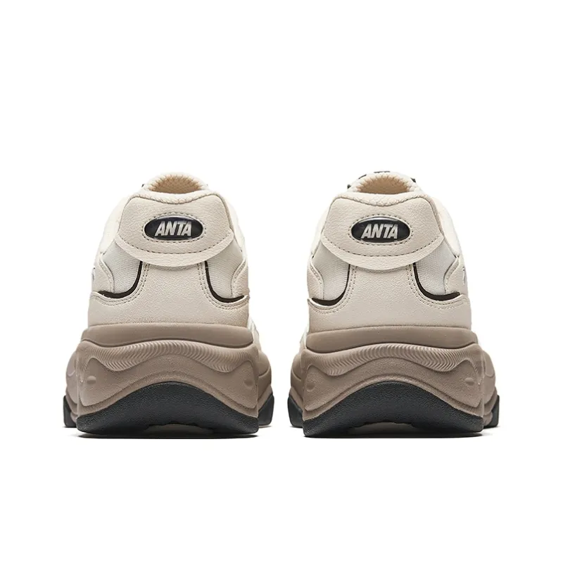 Anta Non-slip Breathable And Wear-resistant Low-Top Skateboard Shoes Men's Chalk Gray-3