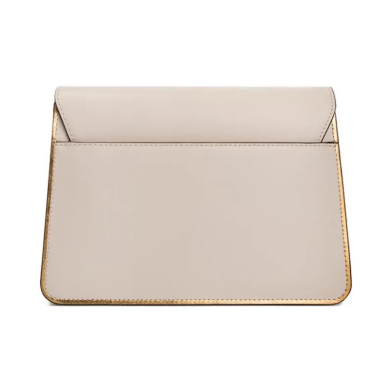 MICHAEL KORS Tatiana Cow Leather Trunk Bag Shoulder Bag Crossbody Bag Large Size Women's Cream White-2
