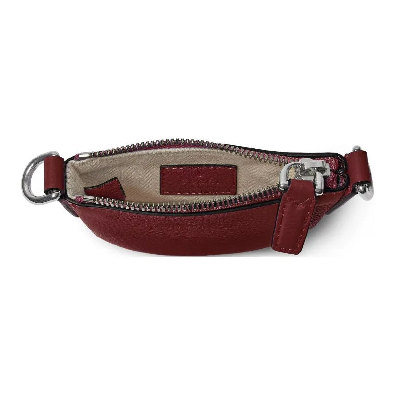 GUCCI Grained Leather Shoulder Bag Extra Mini Men's Ancora Red-4