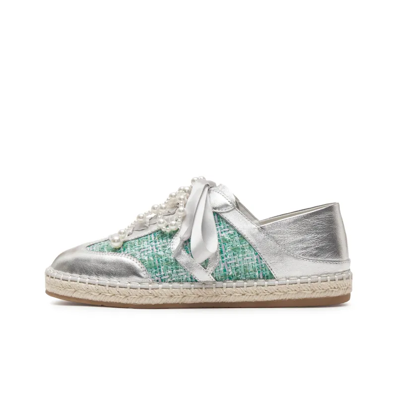 Joypeace Gold Foil Album Espadrilles Women's-0