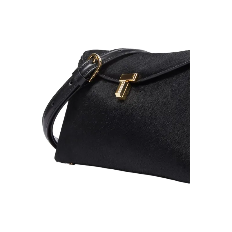 TOTEME Cow Leather Clutch Bag Over The Shoulder Women's Black-2