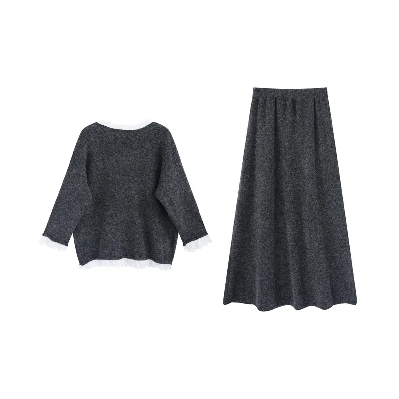 SNZX Skirt Set Women's Dark Gray-1