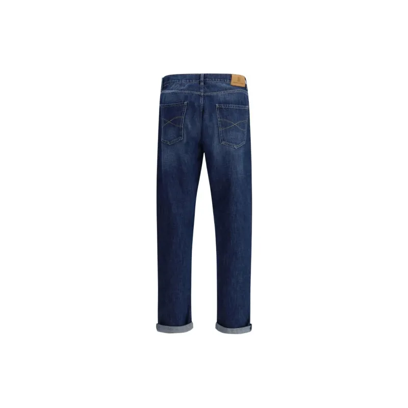 Brunello Cucinelli Logo Patch Straight Leg Jeans-1