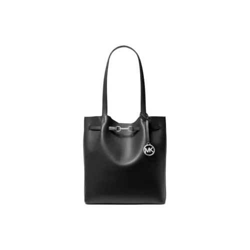 MICHAEL KORS Split Cow Leather Tote 1990s Bag, Shopping Bag, Shoulder Bag Large Size Women's Black