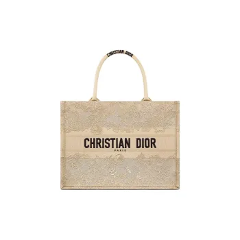 DIOR BookTote Cotton Tote Bag, Shopping Bag, Handbag Women's Beige