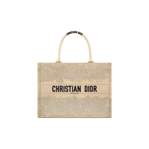 DIOR BookTote Cotton Tote Bag, Shopping Bag, Handbag Women's Beige