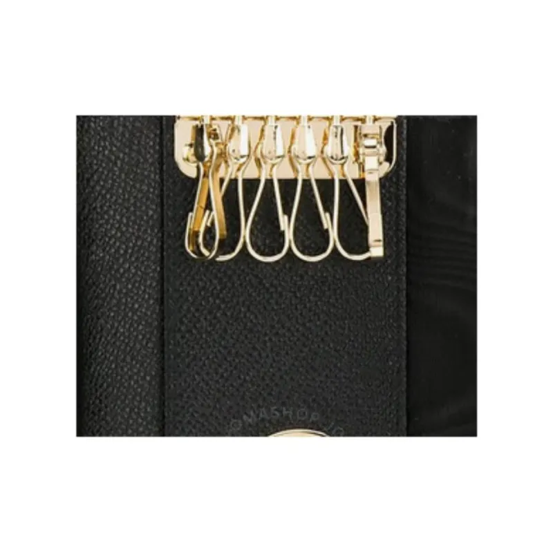 FERRAGAMO Leather Key Pouch Women's Black-3
