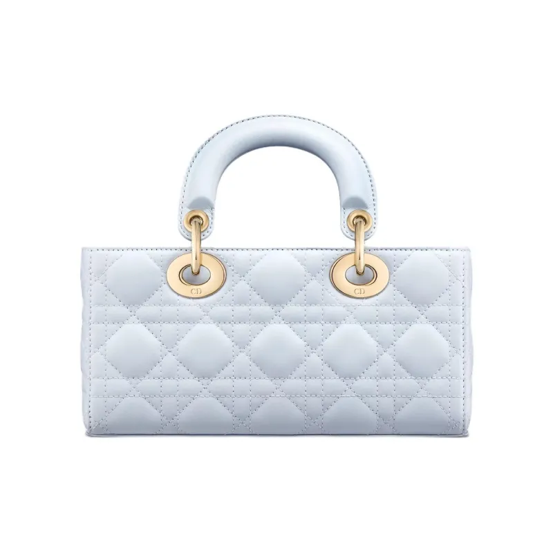 DIOR Lady D Joy Lambskin Shoulder Bag, Crossbody Bag, Handbag Small Size Women's Light Blue-4