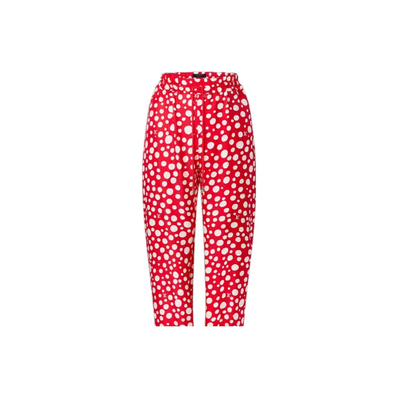 LOUIS VUITTON x Yayoi Kusama Knitted Sweatpants Women's Red-4