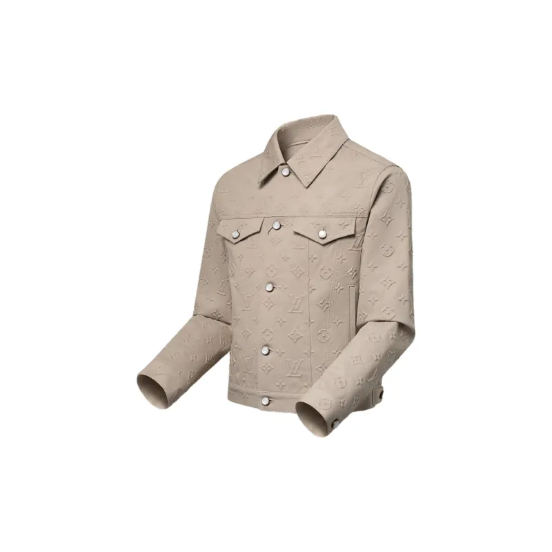 LOUIS VUITTON Monogram Embossed Denim Jacket-2