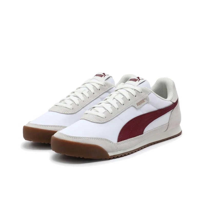PUMA Turino 2 Cushioned Slip-Resistant Low-Top Casual Shoes Unisex White Red-1
