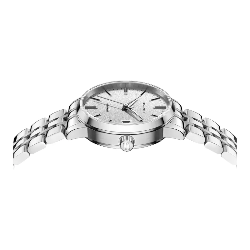 Sea Gull National Glacier Automatic Mechanical Movement Steel Strap Watch Women's Watch Silver Dial-2