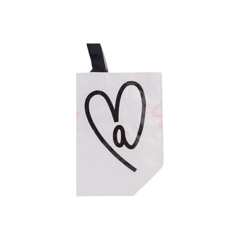 AMAZING SONG Polypropylene Tote Bag Shopping Bag Handbag Shoulder Bag Small Size Women's Soft White/Soft Pink-2