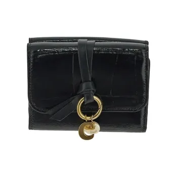 Chloe Calfskin Wallet Small Size Women's Black