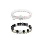 Chinese Auspicious Animal Beaded Bracelet (999 Fine Silver) Black+Pink