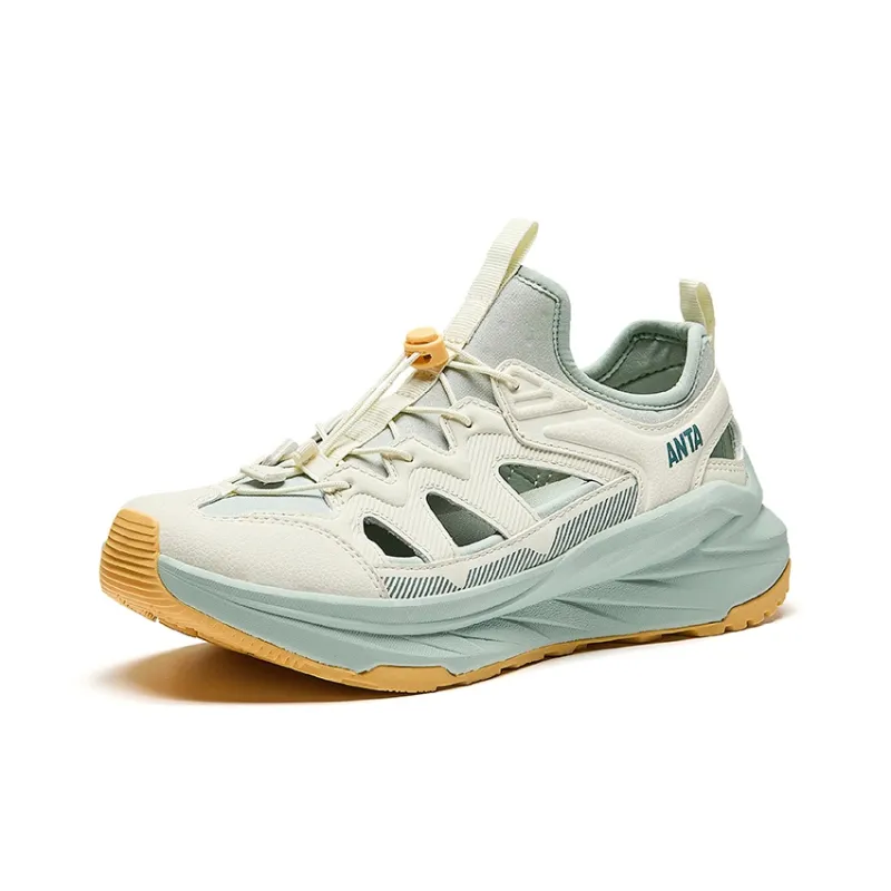 Anta Forest Exploration Non slip Breathable And Wear resistant River Trekking Shoes Women's Beige Green-1