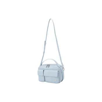DESCENTE Synthetic Leather One Shoulder Handbag Mini Women's Light Blue