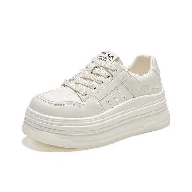 FIVE PLUS Low Top Skateboard Shoes Women's White-1