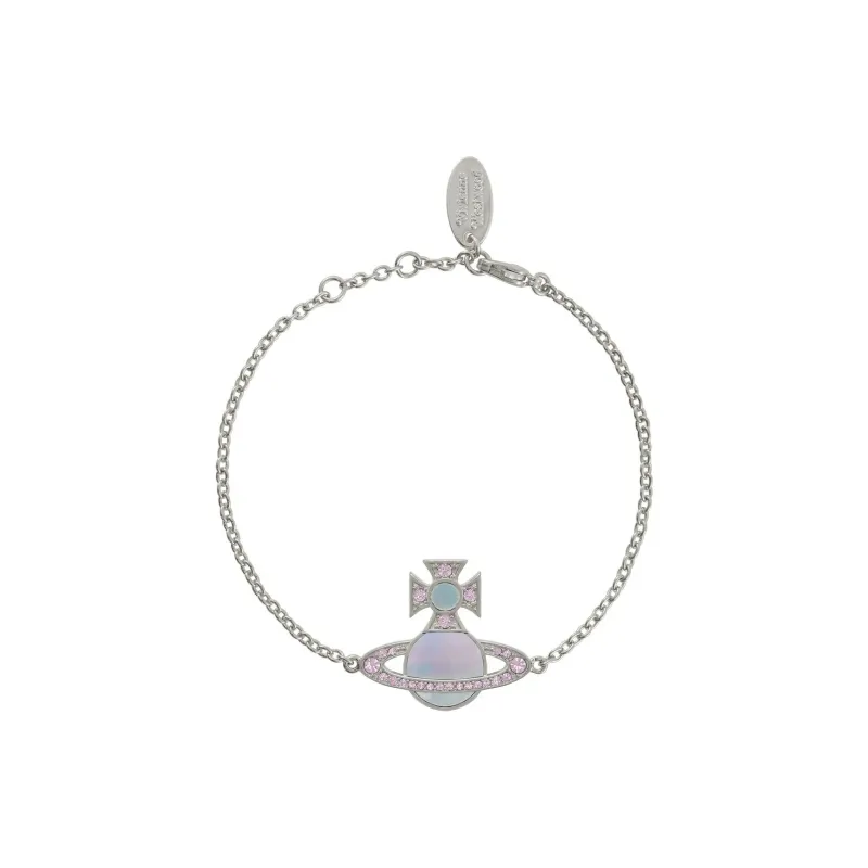 Vivienne Westwood Brass Saturn Styling Bracelet Women's Silver/Blue-0