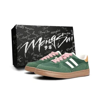 Mengsai Anti Slip Wear Resistant Low Top Skateboard Shoes Women's Pink Green