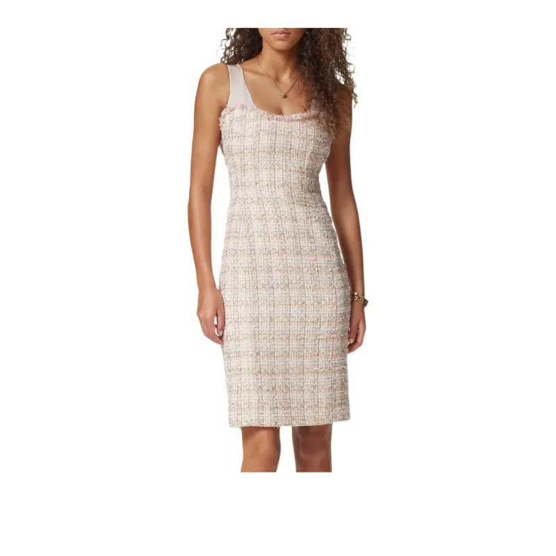 VERSACE Organza Tweed Bustier Midi Dress-1
