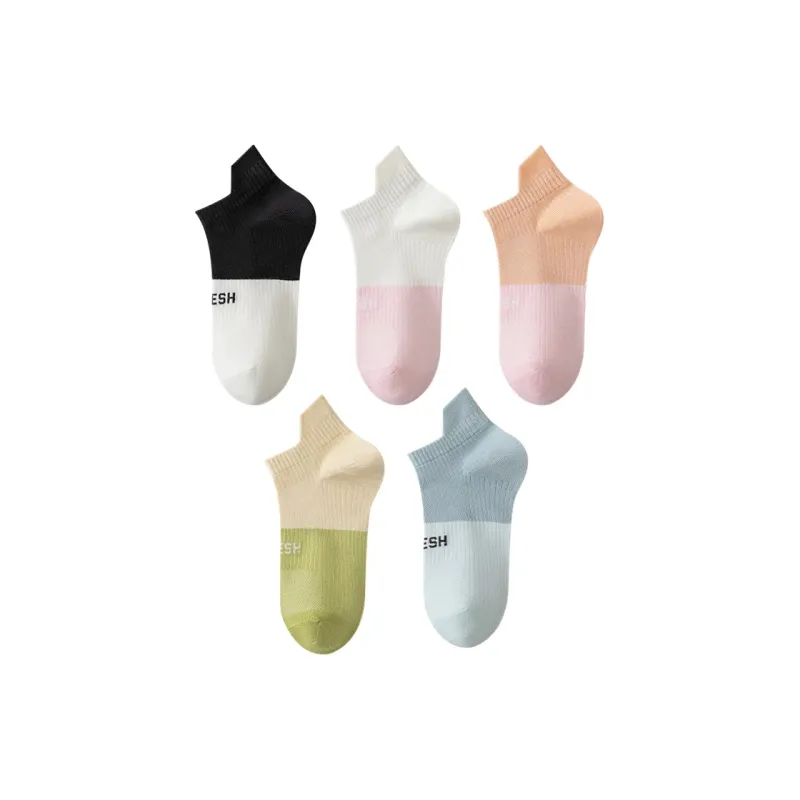 H-YXIANG No-Show Socks Women's 5 Pack Mixed Color-0
