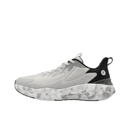 QIAODAN Cushioning Abrasion Resistant Mid-profile Low Top Casual Running Shoes Men's Gray Black