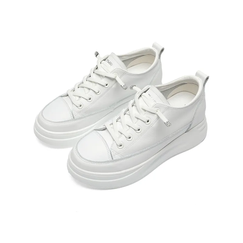 ZHR Youth White Sneakers Wear resistant And Lightweight Low Top Skateboard Shoes Women's-2